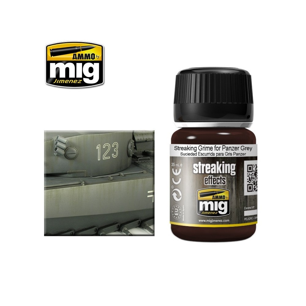 Peinture STREAKING Crasse pour Panzer Gris 35ml Mig AMMO - MIG Jimenez A.MIG-1202 - 1