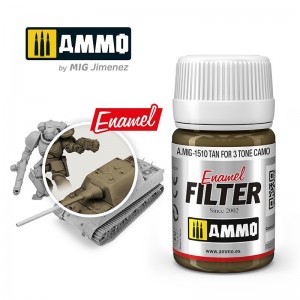 Peinture FILTRE Tan pour camouflage 3 tons 35ml Mig AMMO - MIG Jimenez A.MIG-1510 - 1