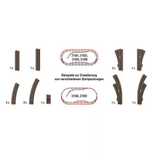 Trix 62900 Grand Coffret de voies complémentaire pour voie C Trix Trix_62900 - 1