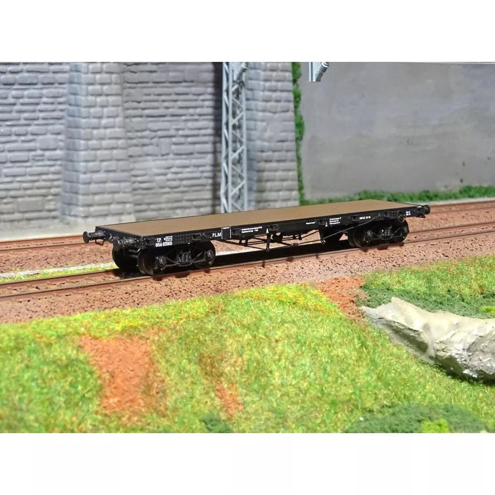 Ree modeles WB 501 Wagon Plat TP, bogies, sans commande de freins, PLM Ree Modeles WB-501 - 1 Ree modeles WB 501 Wagon Plat TP, bogies, sans commande de freins, PLM Ree Modeles WB-501 - 1