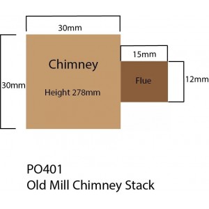 Metcalfe PO401 Maquette, Cheminée d'une ancienne usine Metcalfe MET-PO401 - 3