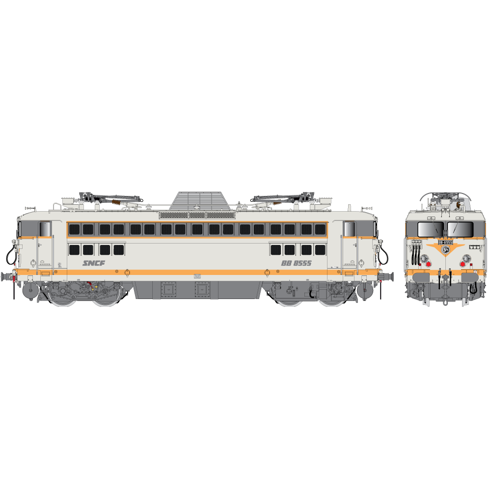 R37 HO41077 Locomotive électrique BB 8555, SNCF, Gris béton, Villeneuve Rail 37 - R37 R37_HO41077 - 1