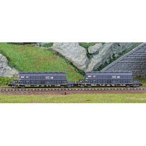Arnold HN6615 Set de 2 wagons trémies à bogies Faoos, transport charbon, SNCF, S.G.W. / STEMI, échelle N Arnold HN6615 - 2