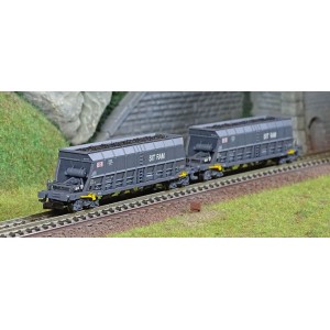 Arnold HN6616 Set de 2 wagons trémies à bogies Faoos, transport charbon, SNCF, S.G.W. / SITRAM, échelle N Arnold HN6616 - 1