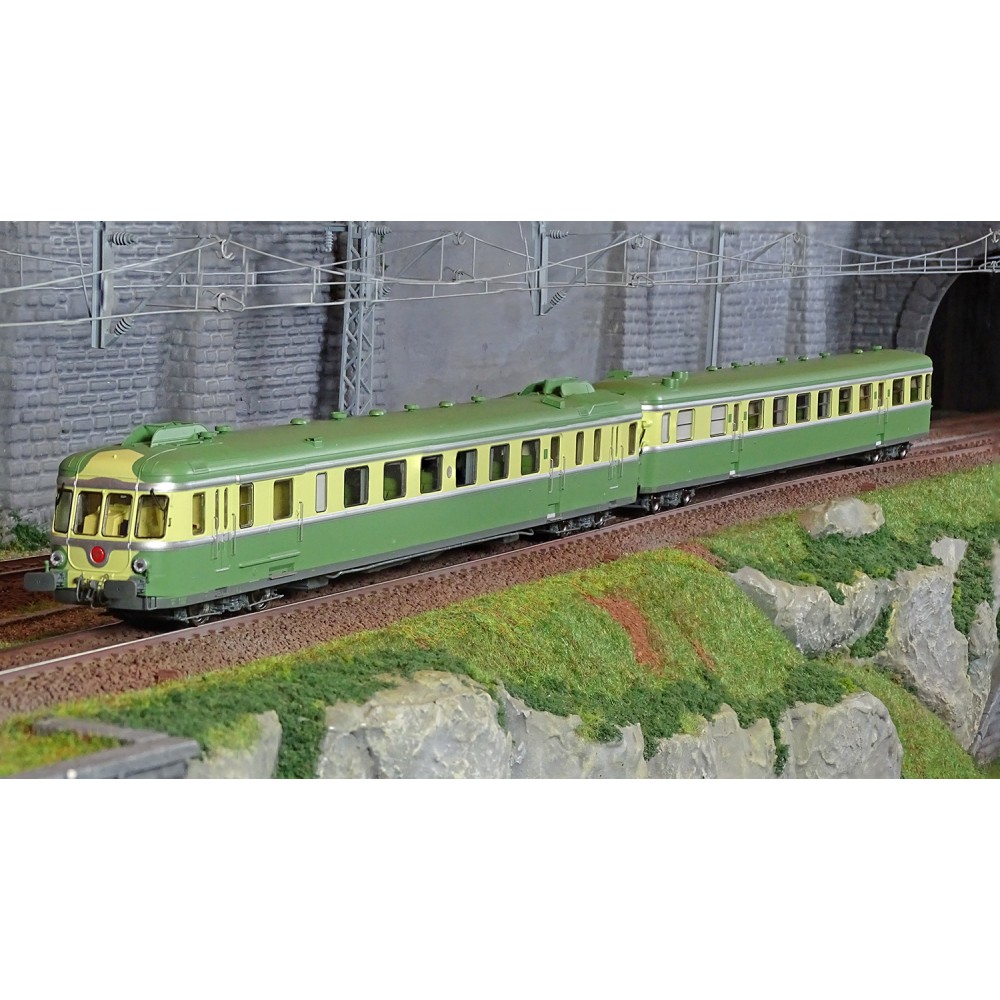 Ree Modeles MB172 Autorail RGP 2 X 2705, vert et jaune, SNCF, LYON-VAISE Ree Modeles MB-172 - 1