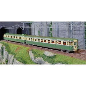 Jouef HJ2419 Autorail diesel RGP 2 X 2716 + remorque XR 7719, SNCF, vert/beige avec déflecteurs de fumée Jouef HJ2419 - 4