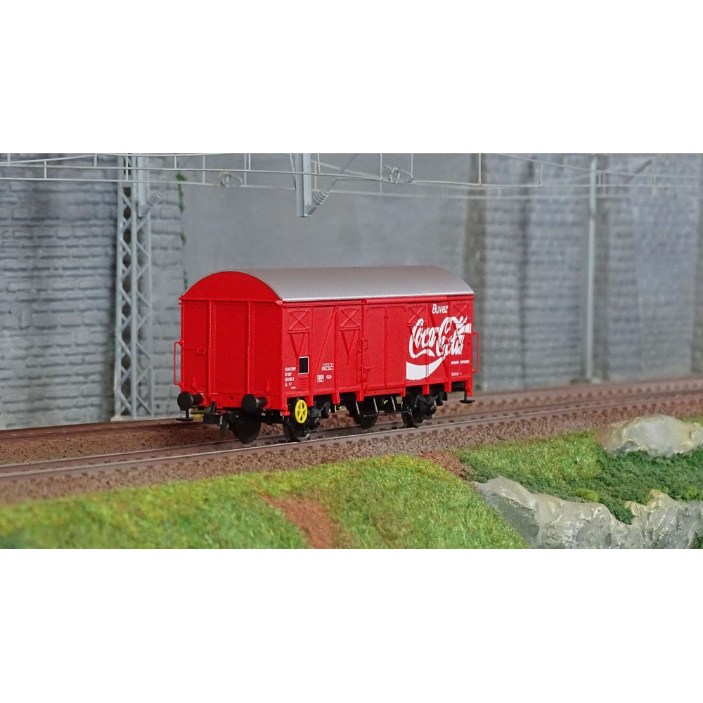 Jouef HJ6254 Wagon couvert à essieux G4 avec parois lisses, Coca Cola, SNCF Jouef HJ6254 - 1