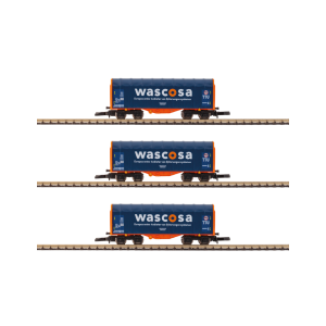 Azar W03-WA3 Set de 3 wagons courts bâchés à bogies, WASCOSA, échelle Z AZAR Models AZAR_W03-WA3 - 3