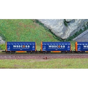 Azar W03-WA3 Set de 3 wagons courts bâchés à bogies, WASCOSA, échelle Z AZAR Models AZAR_W03-WA3 - 2