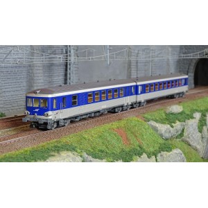 Jouef HJ2615 Autorail EAD XBD 4717 + remorque XRABx 8714, SNCF, livrée argent/bleue, logo Casquette Jouef HJ2615 - 1