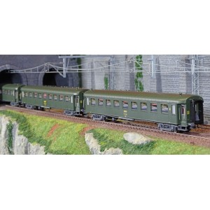 Models Word 40933 Set de 3 voitures OCEM R.A., B9, vert 301, châssis gris, marquage UIC, SNCF Models World MW_40933 - 6