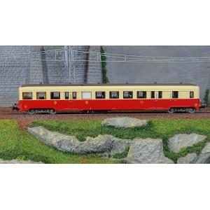 R37 HO41255 Remorque d'autorail ZR 27205, 1ère/2ème classe, SNCF, rouge et crème, ep. III Rail 37 - R37 R37_HO41255 - 2