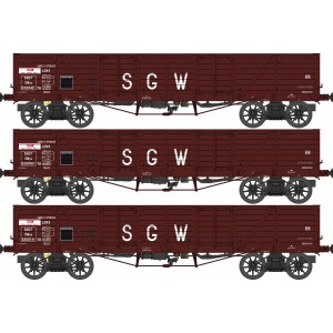 Ree Modeles WB854 Set de 3 wagons TP Tombereau, SNCF, SGW Ree Modeles WB-854 - 6