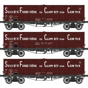 Ree Modeles WB852 Set de 3 wagons TP Tombereau, SNCF, Haut Clamecy Ree Modeles WB-852 - 6