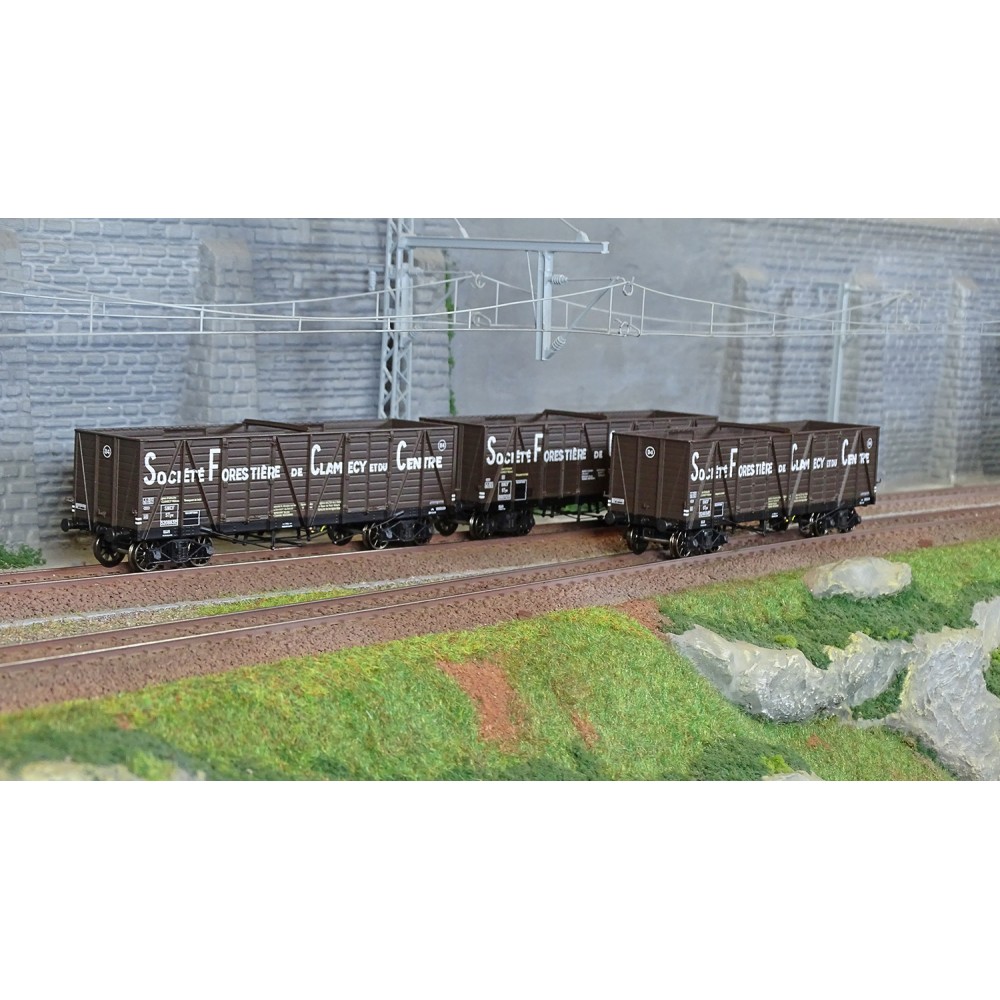 Ree Modeles WB852 Set de 3 wagons TP Tombereau, SNCF, Haut Clamecy Ree Modeles WB-852 - 1