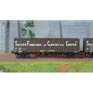 Ree Modeles WB852 Set de 3 wagons TP Tombereau, SNCF, Haut Clamecy Ree Modeles WB-852 - 3