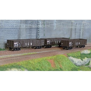 Ree Modeles WB854 Set de 3 wagons TP Tombereau, SNCF, SGW Ree Modeles WB-854 - 1