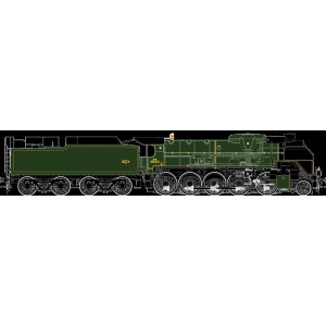 R37 HO41202DS Locomotive à vapeur 2-150 B 8 tender 36 A 9, SNCF, verte, Béthune, sonore, fumée Rail 37 - R37 R37_HO41202DS - 2