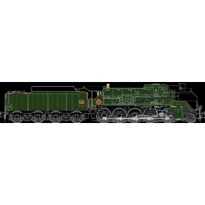 R37 HO41204DS Locomotive à vapeur 2-150 P 100 tender 34 P 299, SNCF, verte, Longueau, sonore, fumée Rail 37 - R37 R37_HO41204DS 