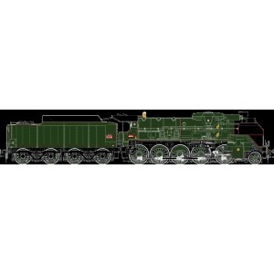 R37 HO41207DS Locomotive à vapeur 150 P 13 tender 34 P 405, SNCF, verte, préservée à la Cité du train, sonore, fumée Rail 37 - R