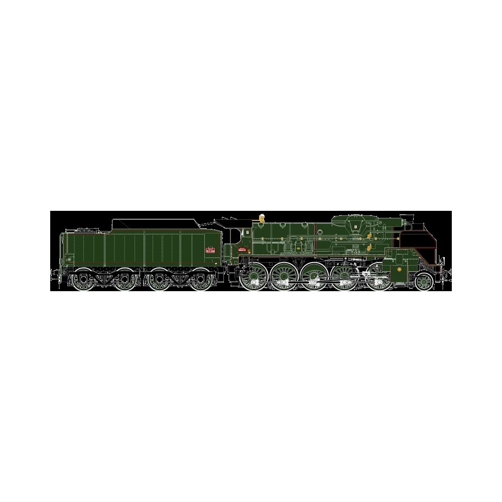 R37 HO41207 Locomotive à vapeur 150 P 13 tender 34 P 405, SNCF, verte, préservée à la Cité du train Rail 37 - R37 R37_HO41207 - 