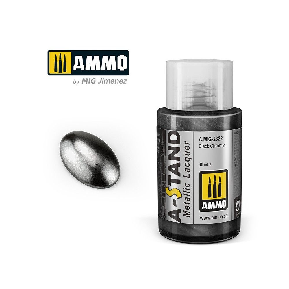 Peinture A-STAND Noir Chrome 30ml Mig AMMO - MIG Jimenez A.MIG-2322 - 1