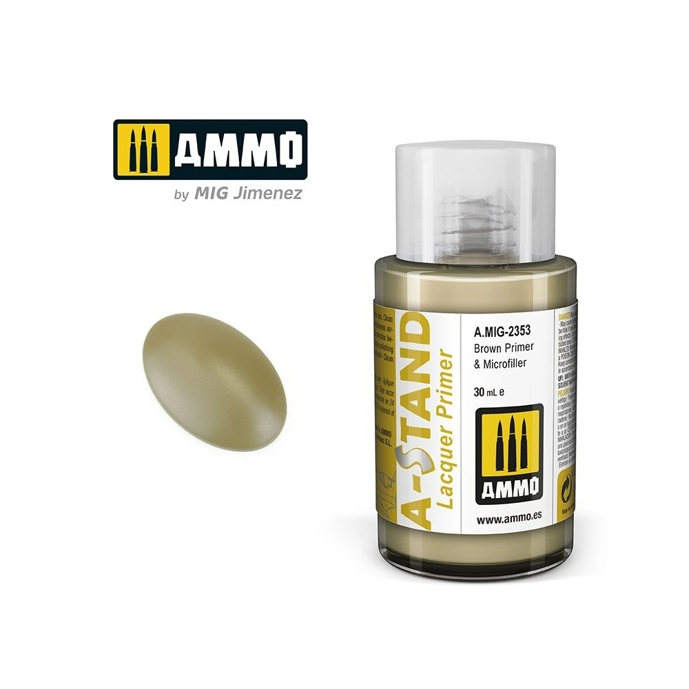 Peinture A-STAND Apprêt brun et microcharge 30ml Mig AMMO - MIG Jimenez A.MIG-2353 - 1