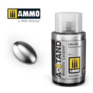 Peinture A-STAND Chrome pour plastique 30ml Mig AMMO - MIG Jimenez A.MIG-2306 - 1