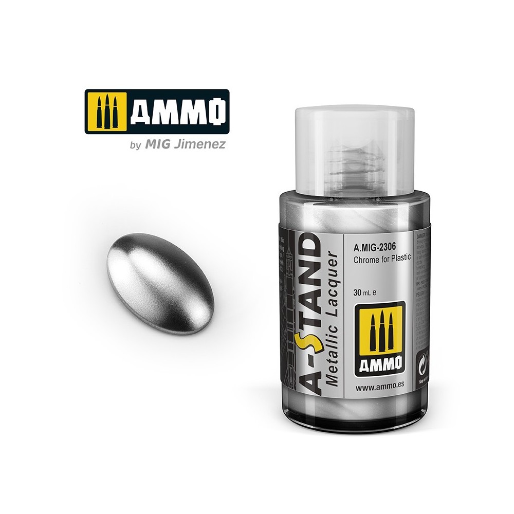 Peinture A-STAND Chrome pour plastique 30ml Mig AMMO - MIG Jimenez A.MIG-2306 - 1