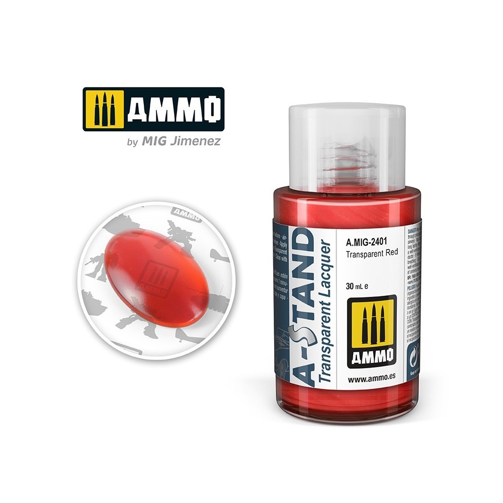 Peinture A-STAND Rouge Transparent 30ml Mig AMMO - MIG Jimenez A.MIG-2401 - 1