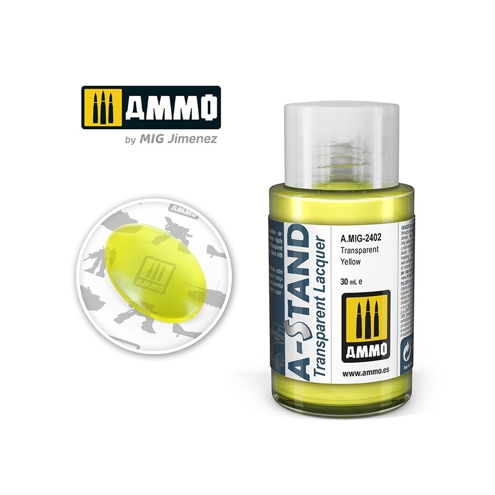 Peinture A-STAND Jaune Transparent 30ml Mig AMMO - MIG Jimenez A.MIG-2402 - 1