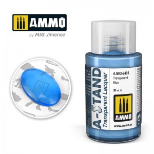 Peinture A-STAND Bleu Transparent 30ml Mig AMMO - MIG Jimenez A.MIG-2403 - 1