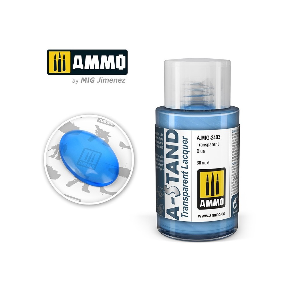 Peinture A-STAND Bleu Transparent 30ml Mig AMMO - MIG Jimenez A.MIG-2403 - 1