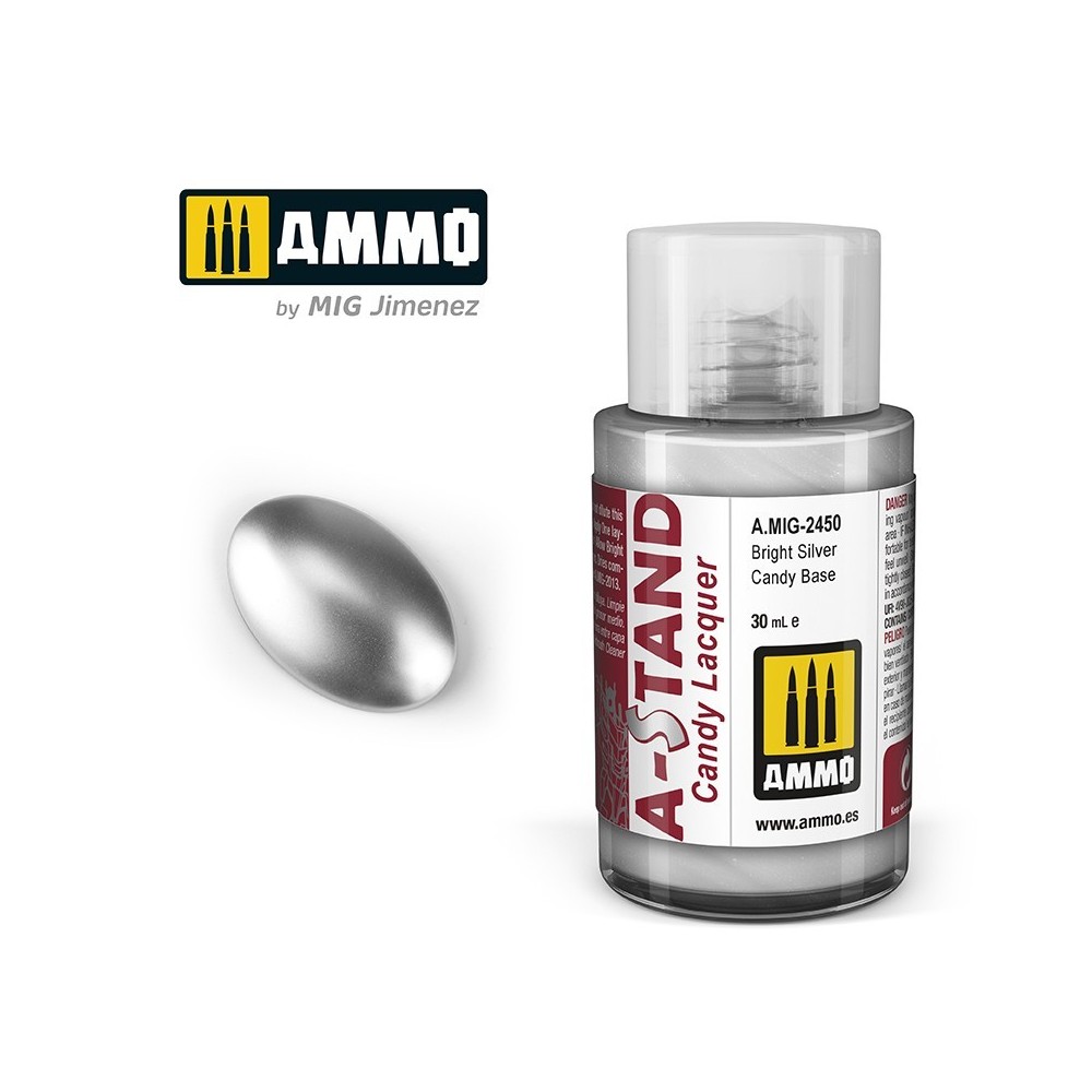 Peinture A-STAND Argent brillant Candy 30ml Mig AMMO - MIG Jimenez A.MIG-2450 - 1