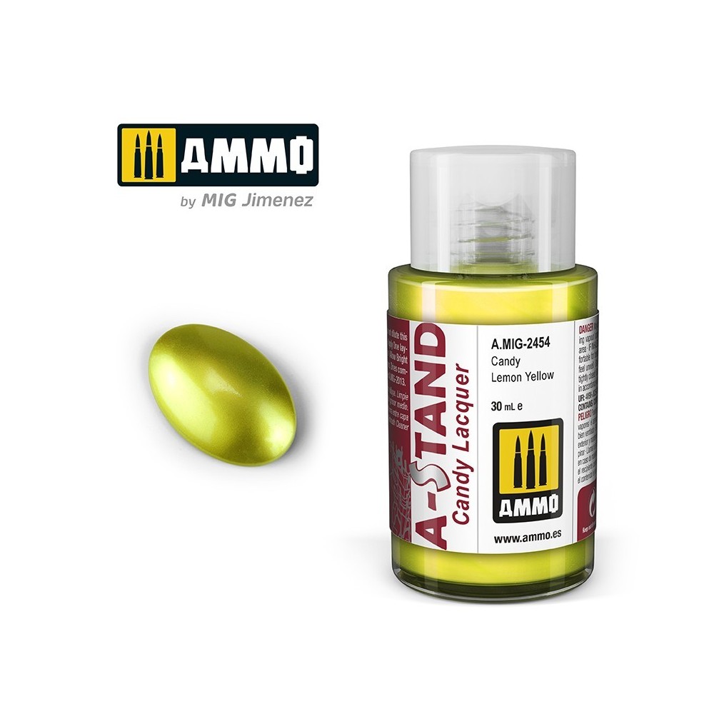 Peinture A-STAND Jaune Citron Candy 30ml Mig AMMO - MIG Jimenez A.MIG-2454 - 1 Peinture A-STAND Jaune Citron Candy 30ml Mig AMMO - MIG Jimenez A.MIG-2454 - 1
