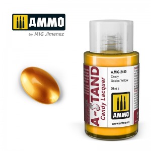 Peinture A-STAND Jaune Doré Candy 30ml Mig AMMO - MIG Jimenez A.MIG-2455 - 1