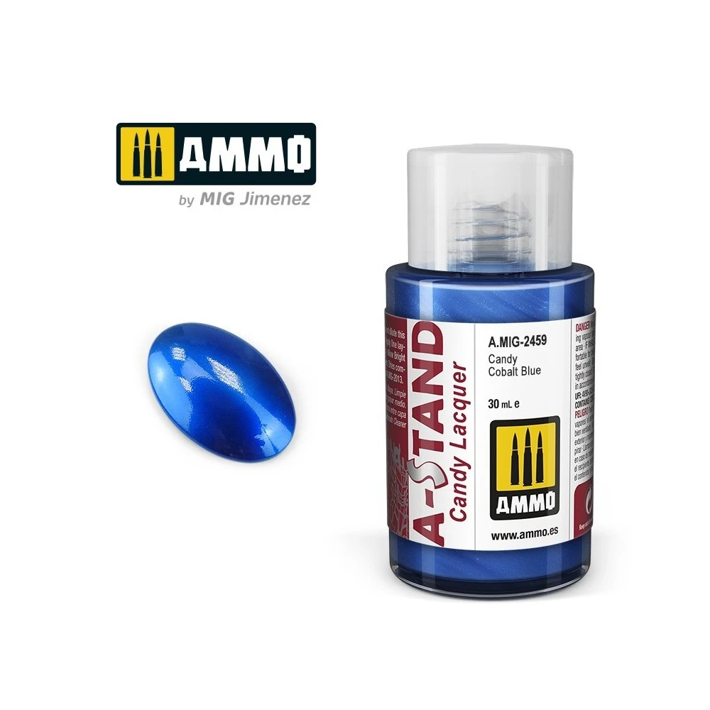 Peinture A-STAND Bleu Cobalt Candy 30ml Mig AMMO - MIG Jimenez A.MIG-2459 - 1 Peinture A-STAND Bleu Cobalt Candy 30ml Mig AMMO - MIG Jimenez A.MIG-2459 - 1
