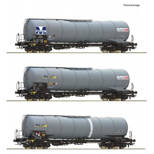 Roco 6600091 Set de 3 wagons citernes, type Zacns, MILLET Roco Roco_6600091 - 7