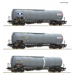 Roco 6600091 Set de 3 wagons citernes, type Zacns, MILLET Roco Roco_6600091 - 1