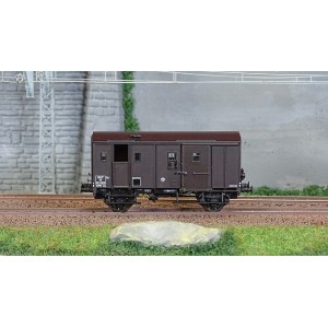 EPM 51.72.15 Wagon marchandise Fourgon M, brun foncé, châssis noir, SNCF, feux fin de convoi, ep.IV EPM, Euro Passion Models EPM