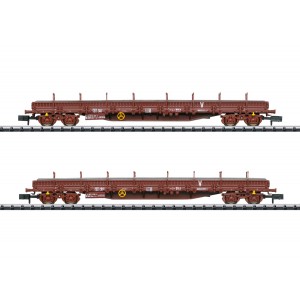 MiniTrix 18290 Set de 2 wagons plats à bogies, chargés de profilés de rails, SNCF, INFRA, échelle N Trix Trix_18290 - 6