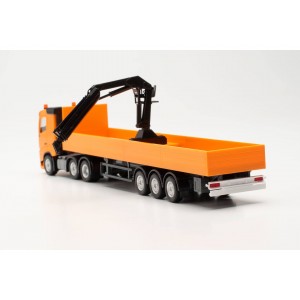 Herpa 316088 Camion semi-remorque plateau Volvo FH FD 2020 avec grue de chargement 3a/3a, orange Herpa Herpa_316088 - 5