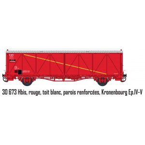 Ls Models 30673 Wagon EVS, Hbis, SNCF, rouge, toit blanc, parois renforcées, Kronenbourg Ls models Lsm_30673 - 1