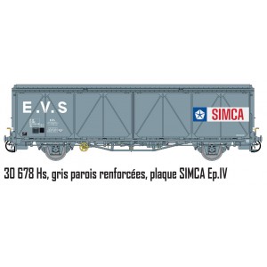 Ls Models 30678 Wagon EVS, Hs, SNCF, gris, parois renforcées, plaque SIMCA Ls models Lsm_30678 - 1