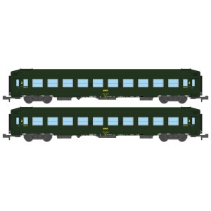 REE Modeles NW211 Set de 2 voitures Couchettes UIC B9c9x, toit haut, Vert celtique, Logo encadré jaune Ree Modeles NW-211 - 4