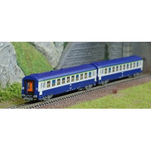 REE Modeles NW189 Set de 2 voitures Couchettes UIC B9c9x, toit bas, Livrée TEN, Logo encadré Ree Modeles NW-189 - 1