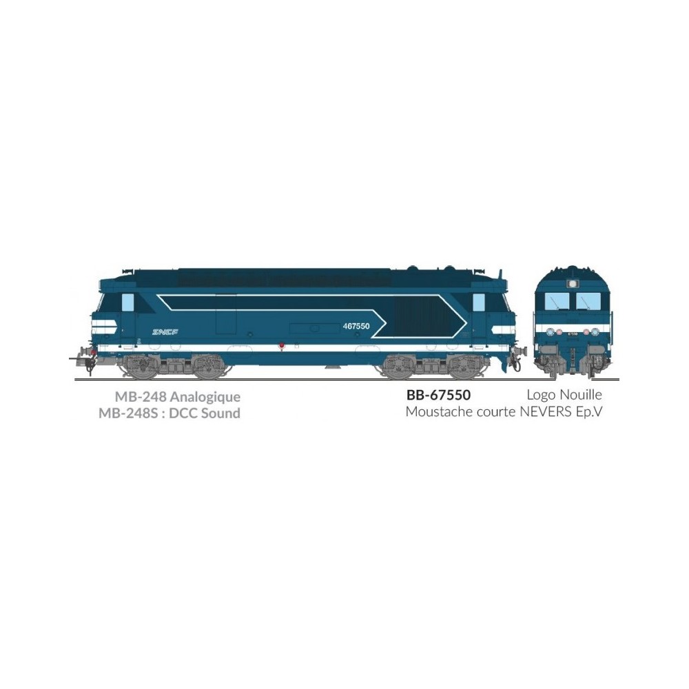 Ree Modeles MB248 Locomotive diesel BB 67550, Logo Nouille, SNCF, dépôt Nevers Ree Modeles MB-248 - 1 Ree Modeles MB248 Locomotive diesel BB 67550, Logo Nouille, SNCF, dépôt Nevers Ree Modeles MB-248 - 1