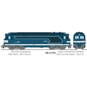 Ree Modeles MB250.S Locomotive diesel BB 67590, Logo Casquette/Carmillon, SNCF, digital sonore, fumée Ree Modeles MB-250.S - 4