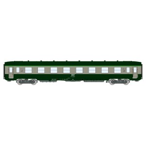 Ree Modeles VB398 Voiture voyageurs DEV AO courte, SNCF, B8 ex-A8 U53, vert 302/gris 804, ep.IV-V Ree Modeles VB-398 - 1