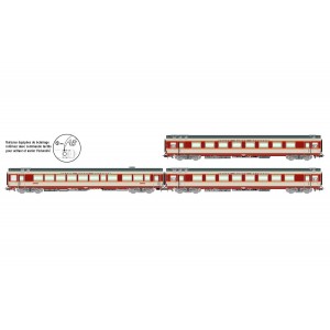 Jouef HJ4191 Set de 3 voitures voyageurs Grand Confort TEE Le Kléber, SNCF, A8u / A8tu / Vru, éclairées Jouef HJ4191 - 7